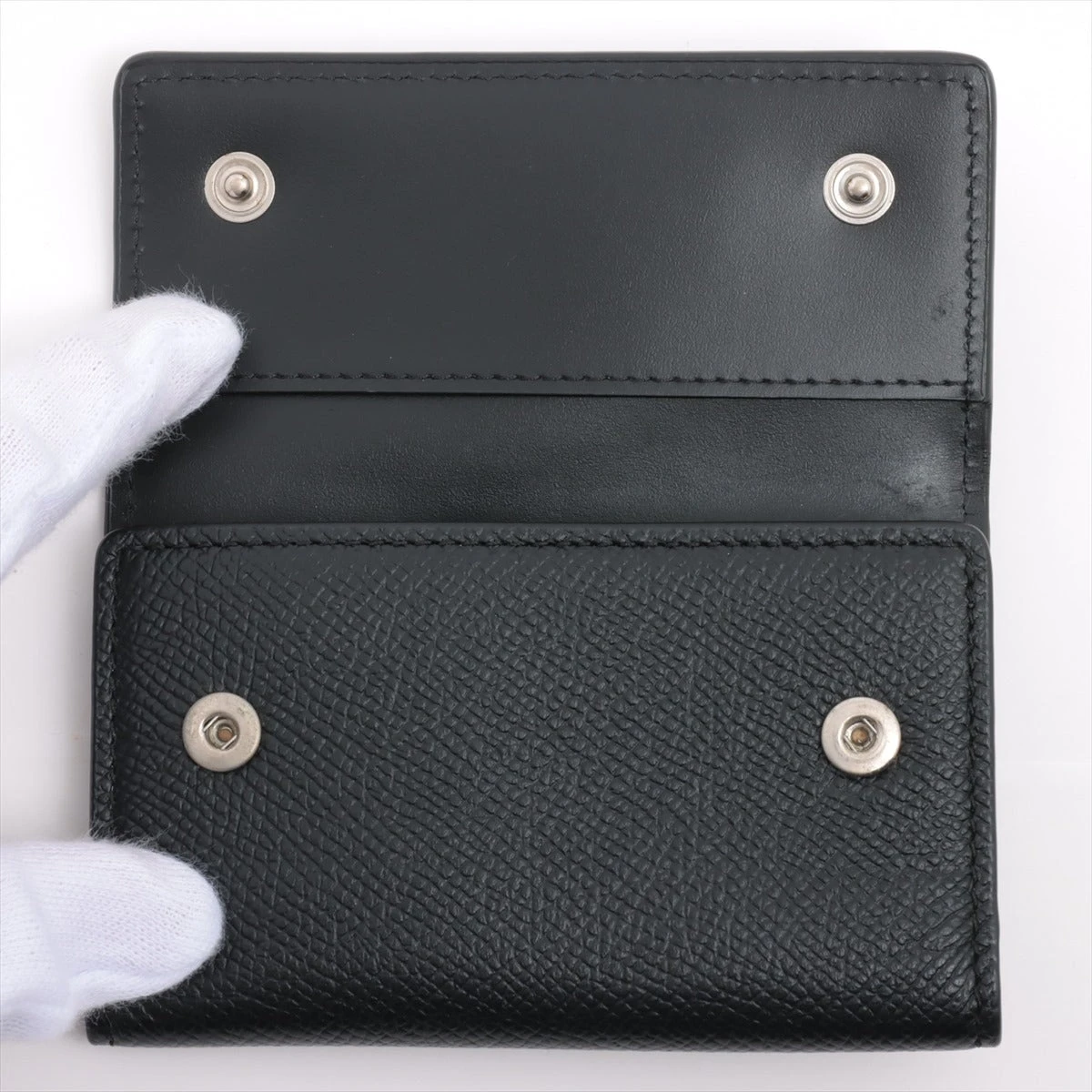 メゾンマルジェラ 4ステッチ レザー キーケース ブラック A3030187  