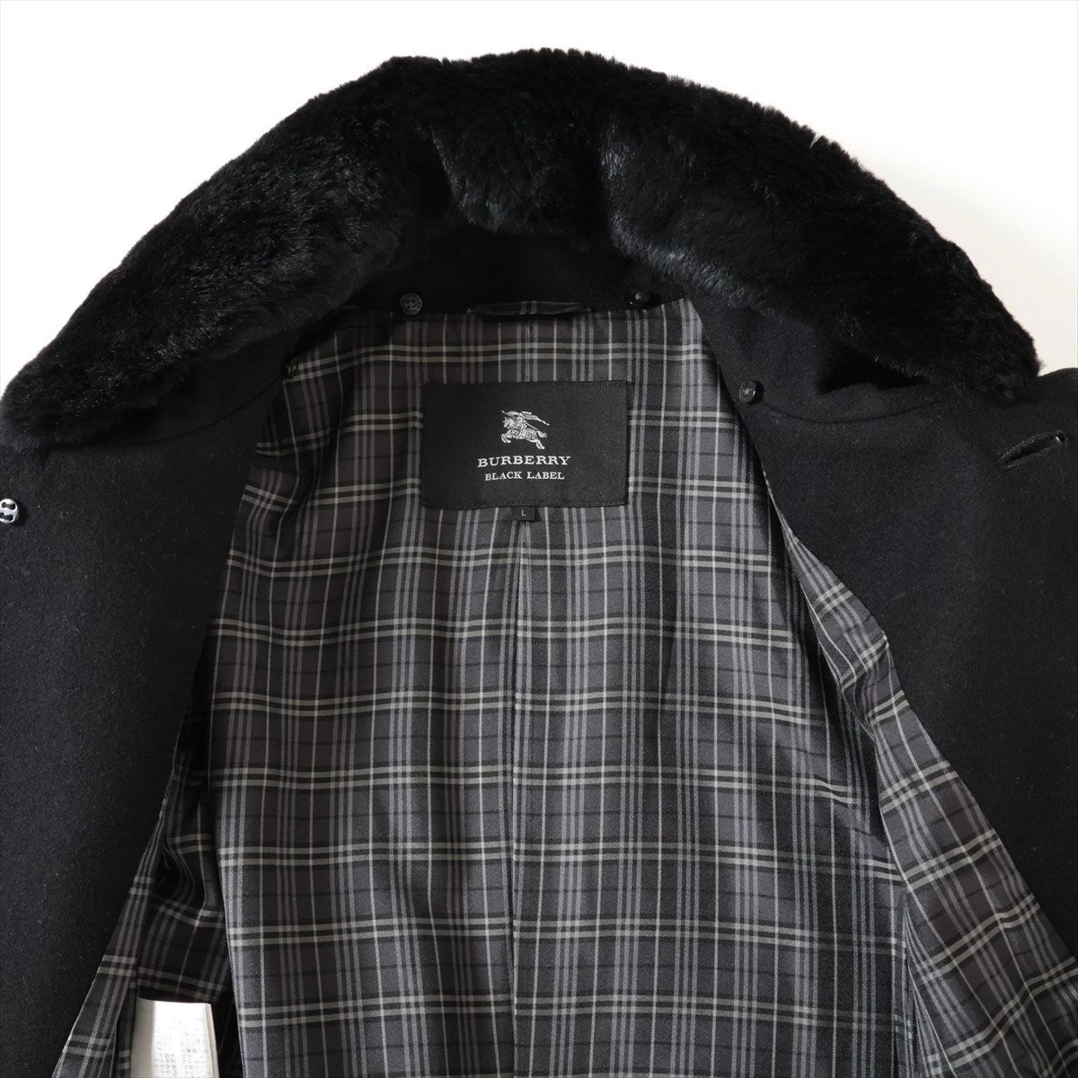Burberrys バーバリー　ノバチェック　ウールコート　ブラック　サイズ9 BURBERRY BLACK LABEL ウールコート ノバチェック 黒