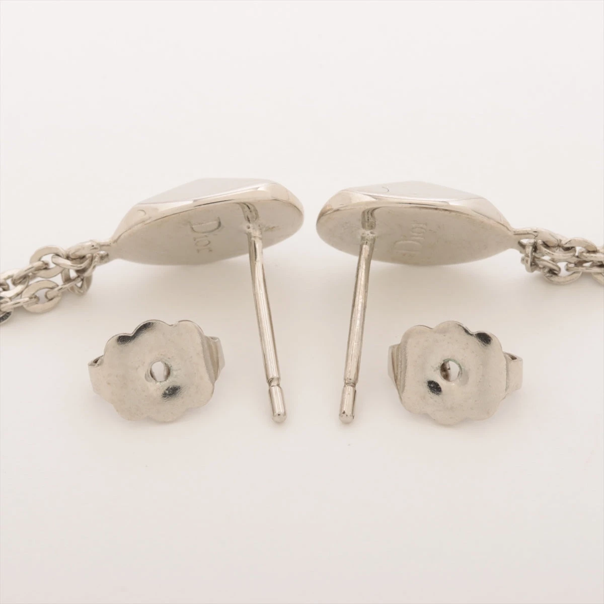 Dior CDロゴ ピアス(両耳用) ディオール CDロゴ ピアス(両耳用) GP×ラインストーン シルバー