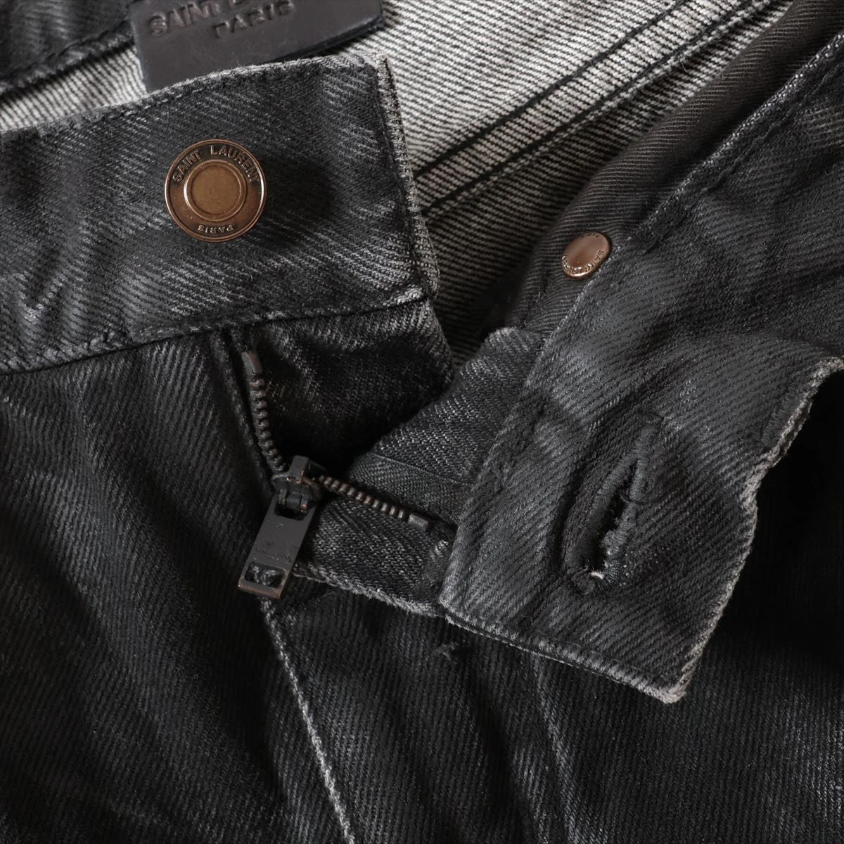 サンローランパリ 18年 コットン デニムパンツ 28 メンズ ブラック