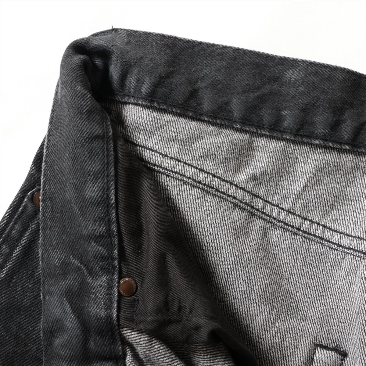 サンローランパリ 18年 コットン デニムパンツ 28 メンズ ブラック