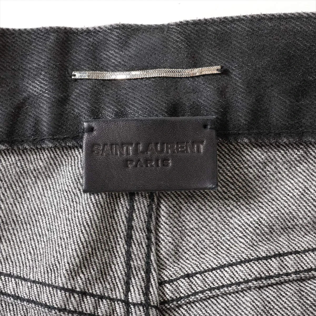 サンローランパリ 18年 コットン デニムパンツ 28 メンズ ブラック