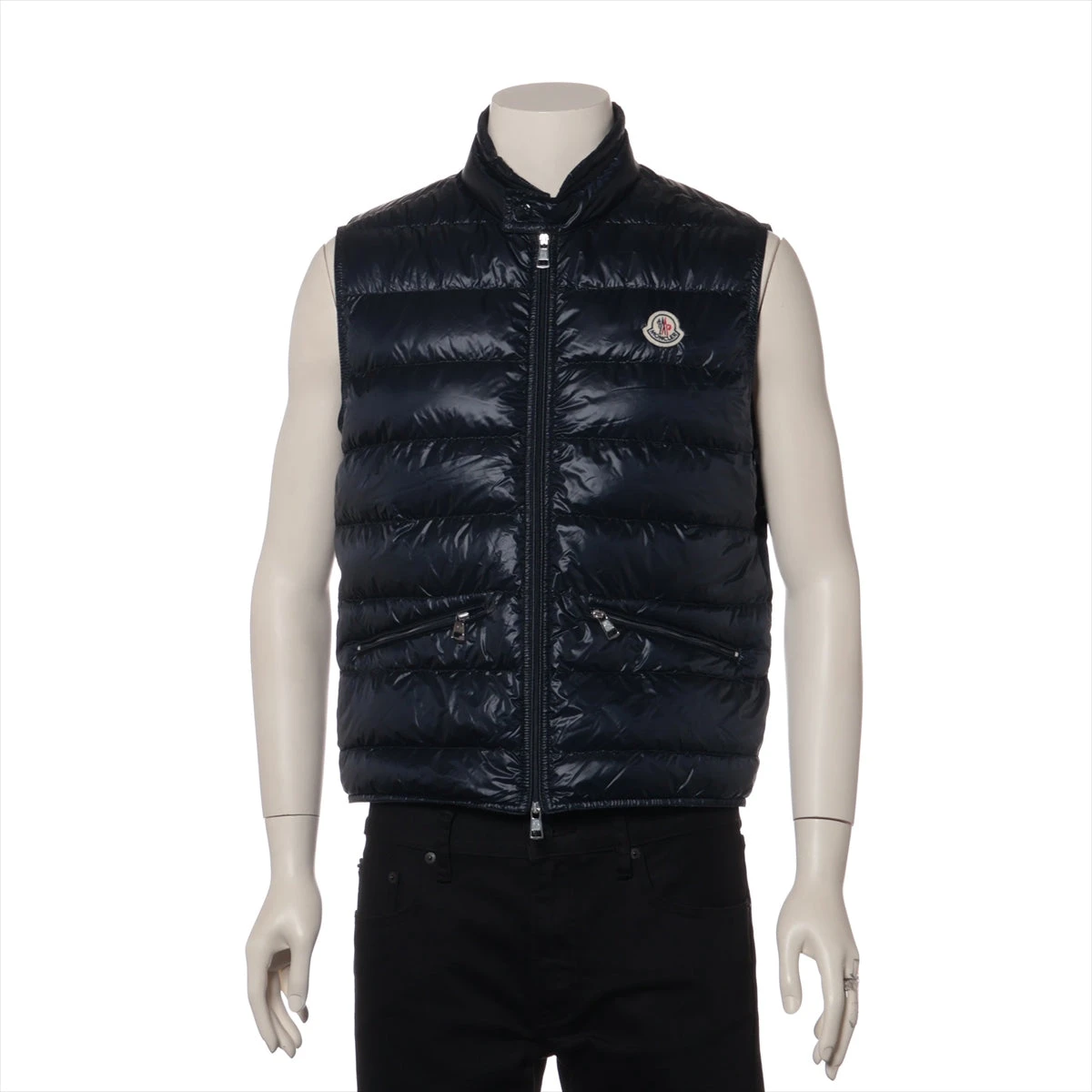 モンクレール GILET 17年 ナイロン ダウンベスト M ネイビー 【公式通販】