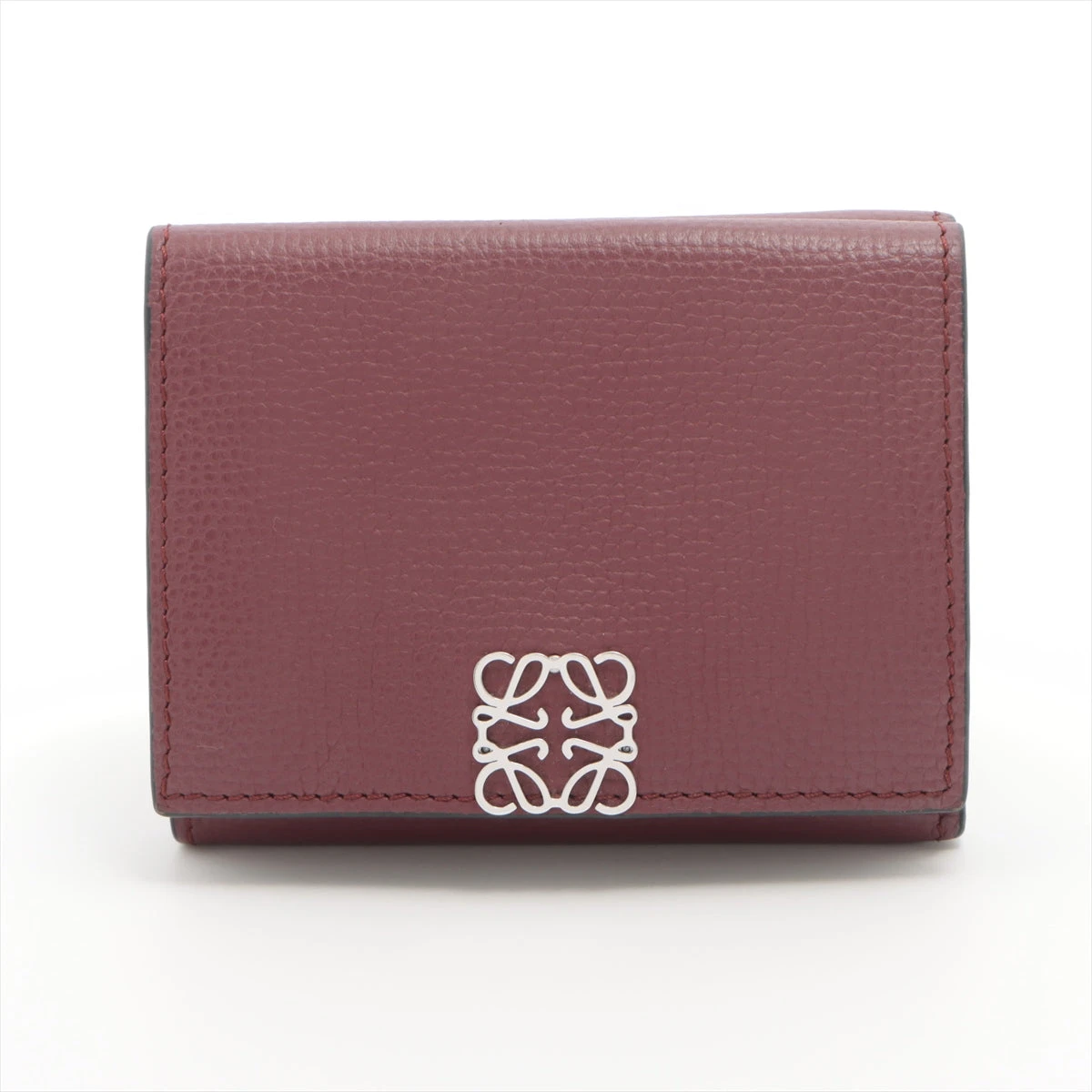 ロエベ アナグラム トライフォールド ウォレット バーガンディー