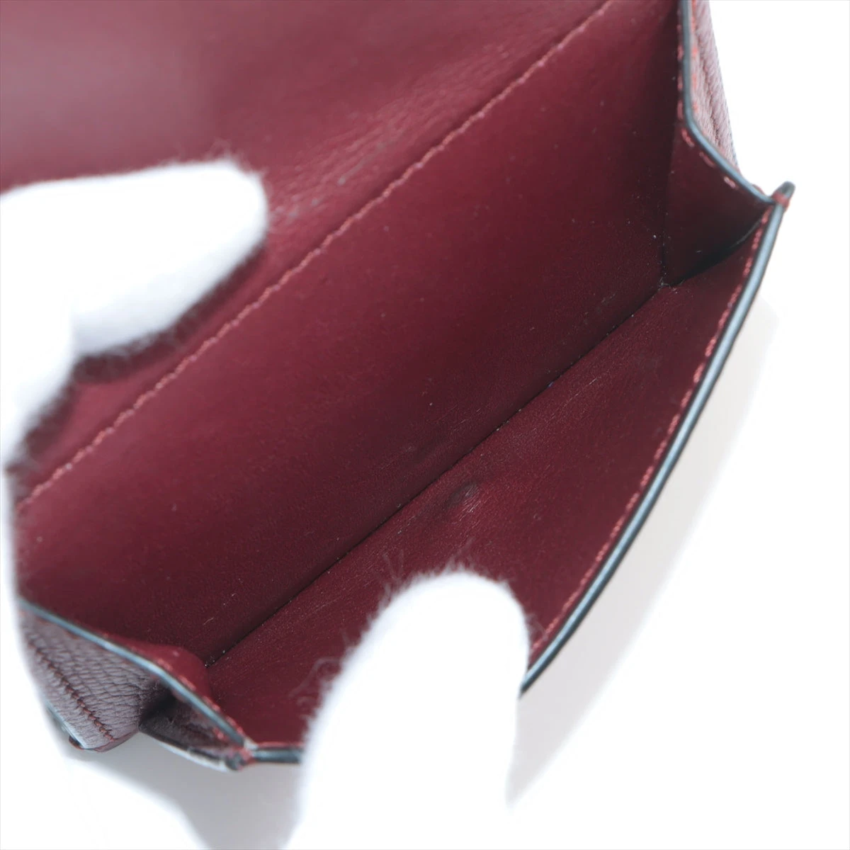 ロエベ アナグラム トライフォールド ウォレット バーガンディー