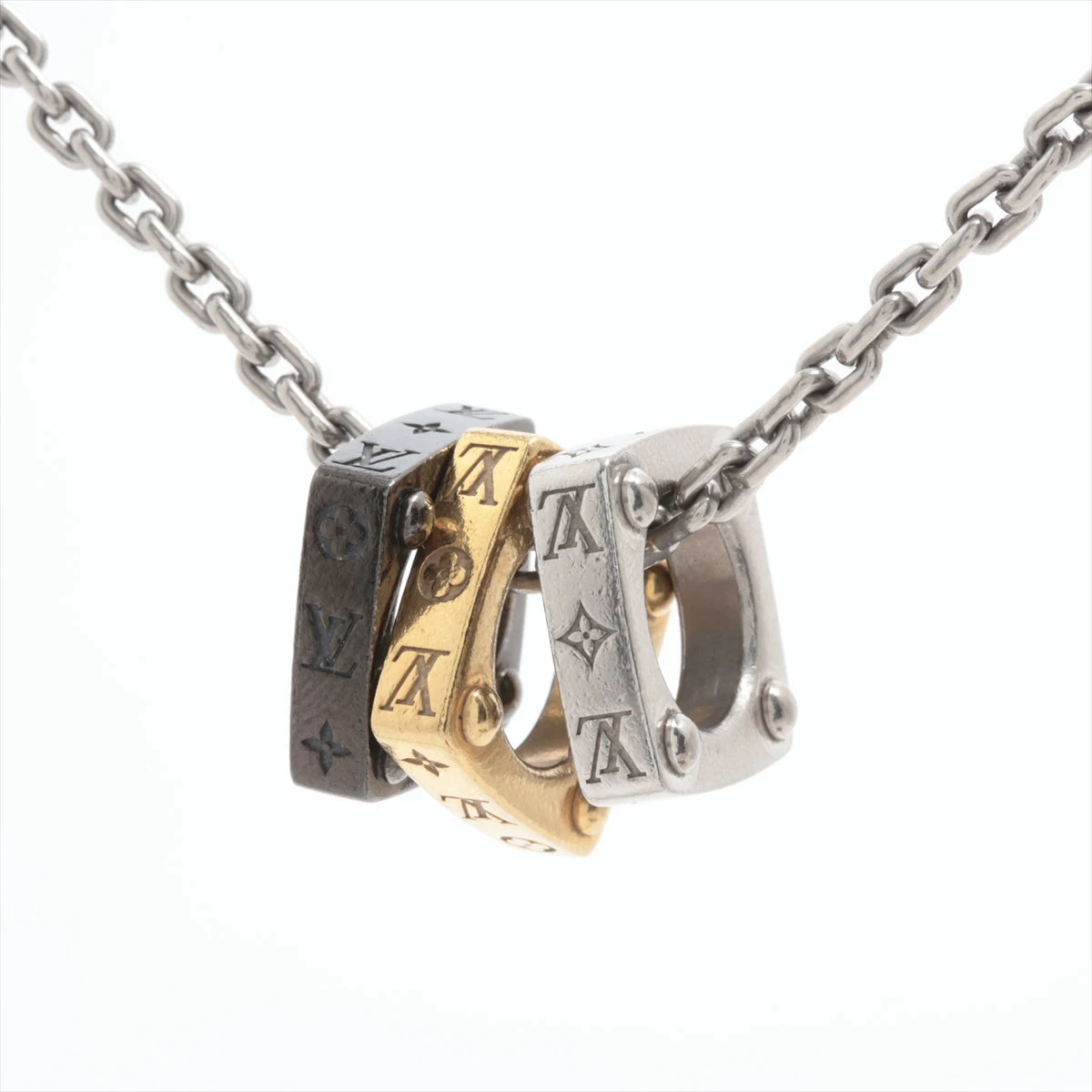 ルイヴィトン ネックレス ペンダント モノグラム ボールド 2連 リング LOUIS VUITTON ルイヴィトン ペンダント モノグラム ボールド M00675
