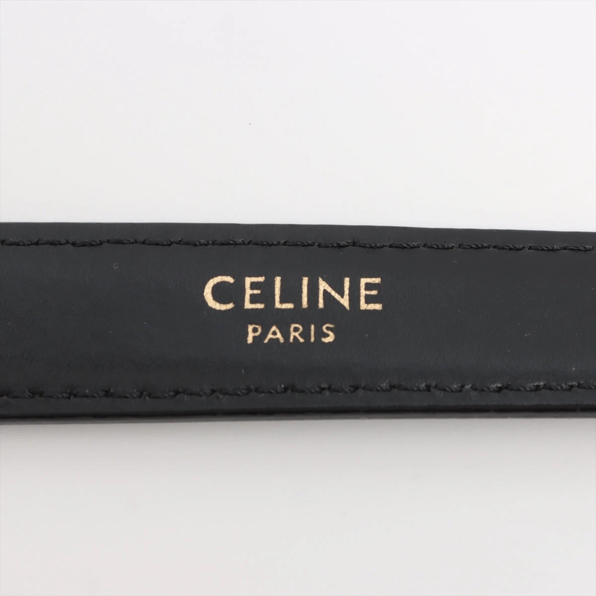 【サイズ75】CELINE ブラックレザーベルト トリオンフ CELINE セリーヌ レザーベルト トリオンフ ブラック 75