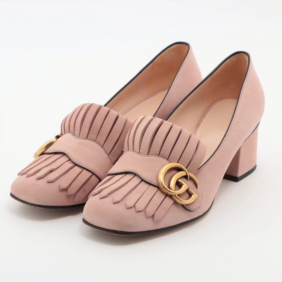 極美品◎グッチ GGマーモント パンプス　シェリーライン　ウェブライン レザー グッチ シェリーライン GGマーモント 719887 レザー