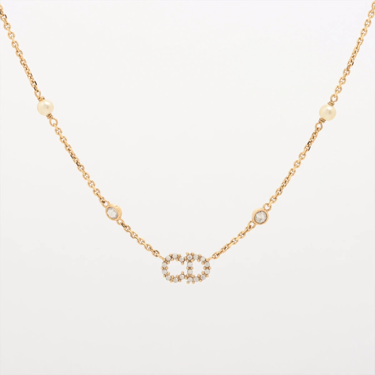 【極美品】ディオール　ネックレス　アクセサリー　ゴールド　レッド　ストーン 極美品】ディオール ネックレス アクセサリー ゴールド レッド