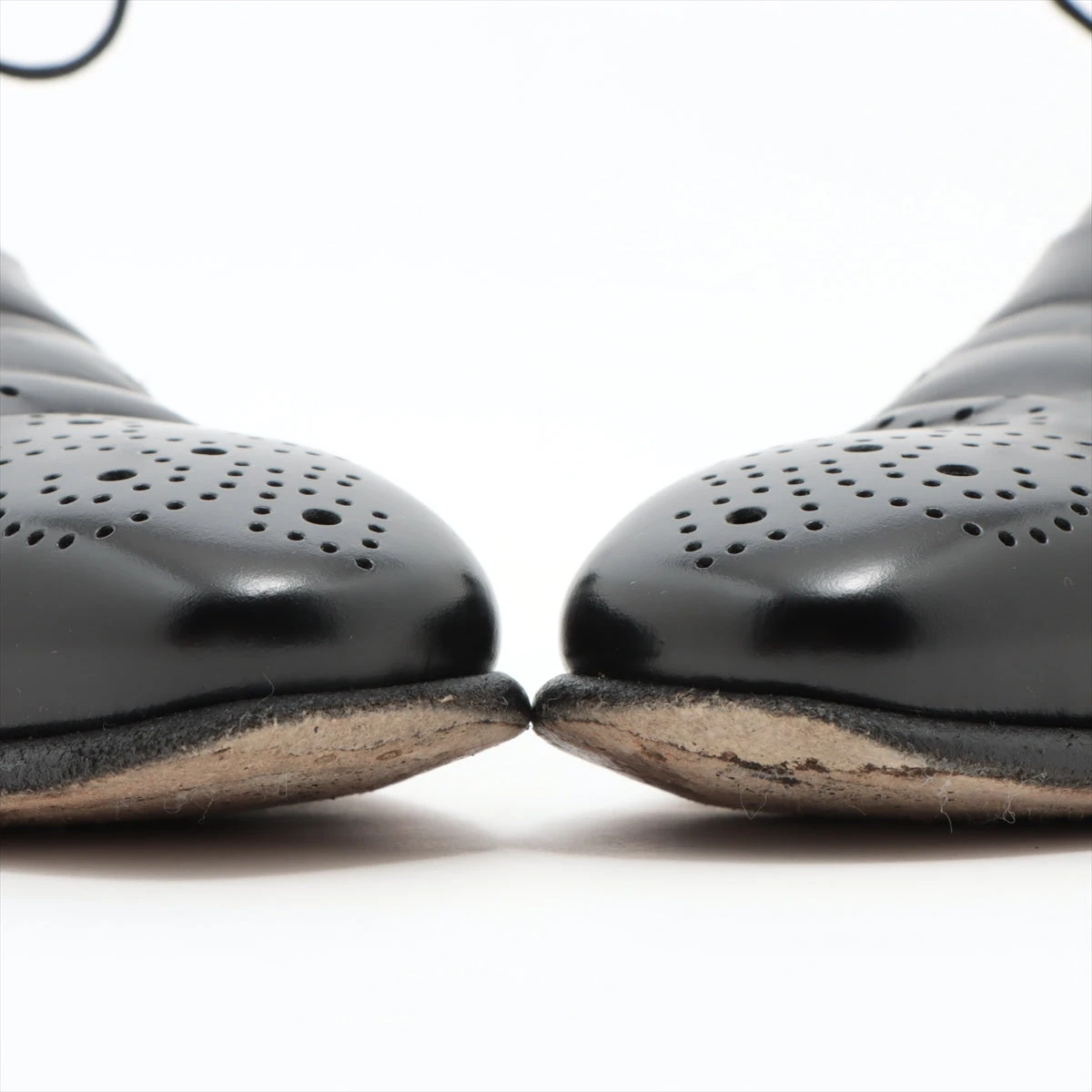 『新品未使用』Santoni シューズ 黒　パンチングレザー Santoni - Clean Black Leather Sneaker | Mitchell Stores