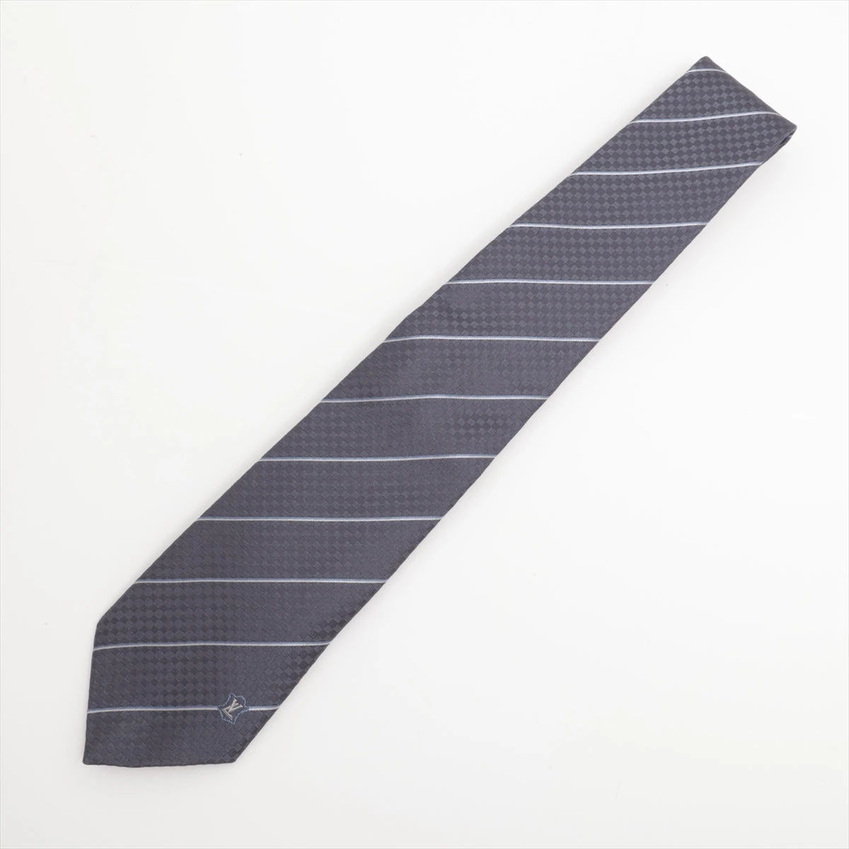 ヴィトン M78758 クラヴァットエク IS5203 ネクタイ シルク グレー
