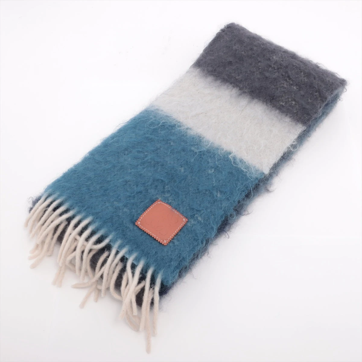 新品未使用　ロエベ　マフラー　モヘア　アナグラム　ストライプ　ユニセックス　人気 新品未使用 ロエベ マフラー モヘア アナグラム ストライプ ユニ