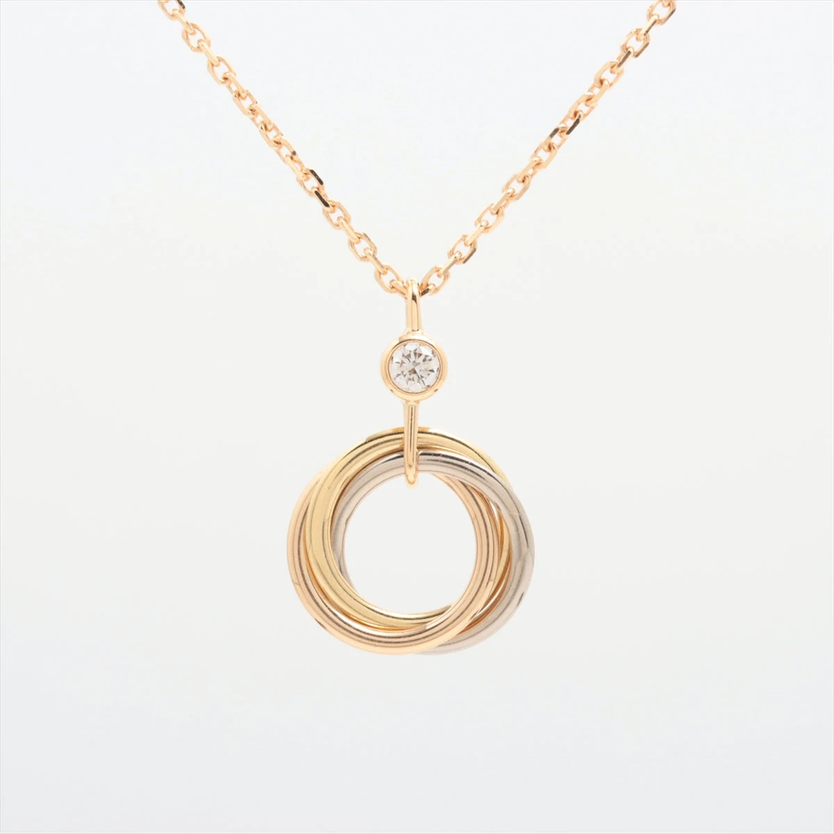 カルティエ　ベビートリニティ　1Pダイヤモンドネックレス ベビートリニティ 1Pダイヤ ペンダントネックレス 中古