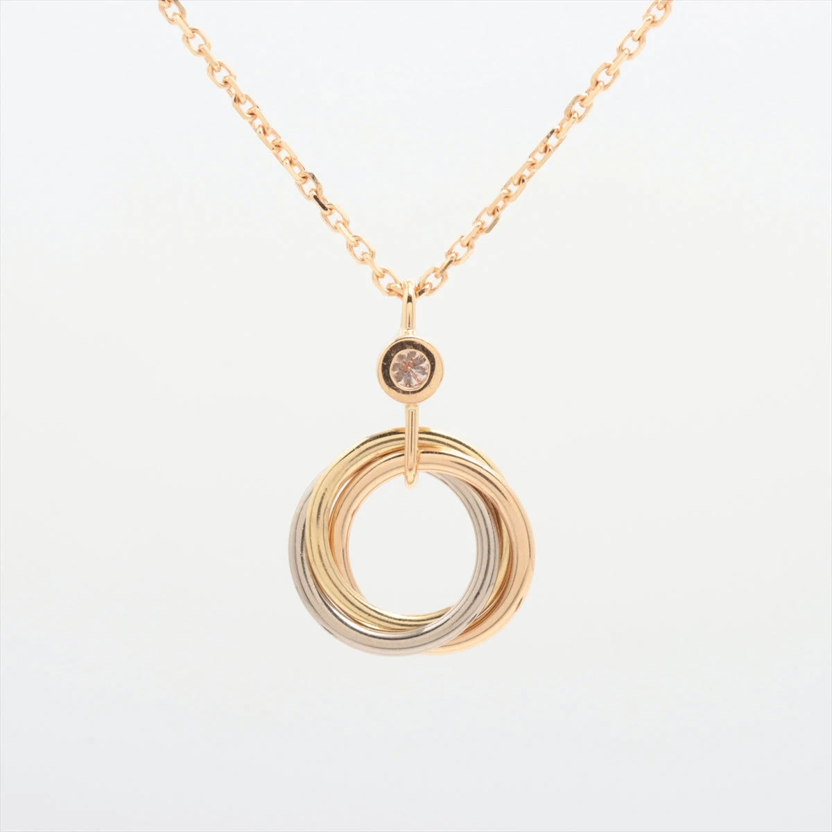 カルティエ ベビートリニティ 1P ダイヤ ネックレス 750(YG×PG×WG) 3.0