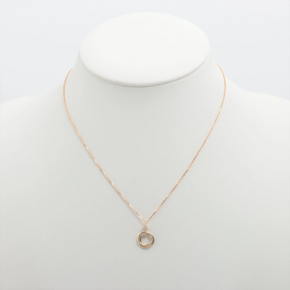 カルティエ ベビートリニティ 1P ダイヤ ネックレス 750(YG×PG