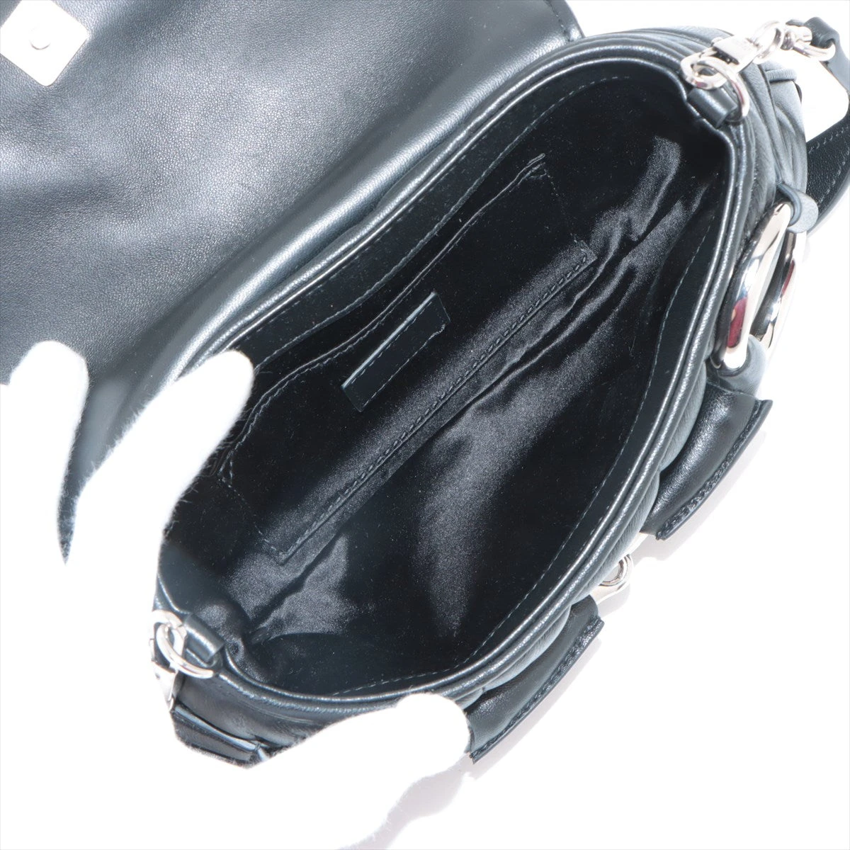 グッチ ホースビット レザー 2WAYショルダーバッグ ブラック
