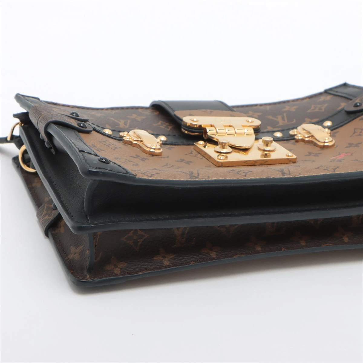 ルイヴィトン モノグラムリバース トランククラッチ ブラウン M43596 LOUIS VUITTON】ルイ・ヴィトン モノグラムリバース M43596