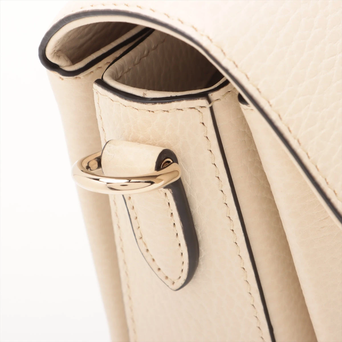 【極美品】グッチ チェーン ショルダーバッグ インターロッキングG レザー 白 GUCCI グッチ チェーンショルダーバッグ インターロッキングG
