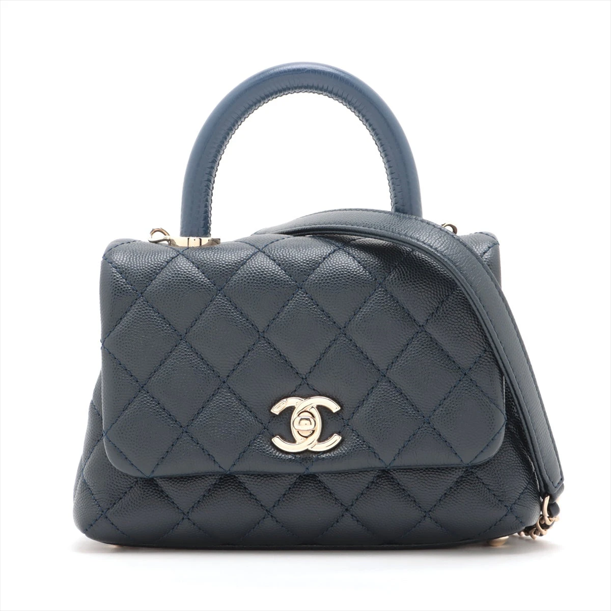 CHANEL シャネル　ココハンドルXXS 19 ブラック　黒　キャビアスキン シャネル ココハンドル19 XXS キャビアスキン 2WAYハンドバッグ