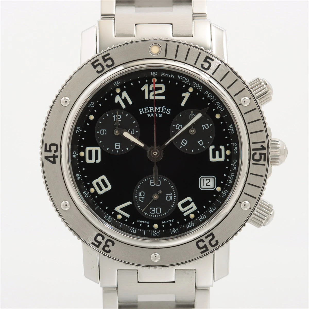 エルメス クリッパー CL2.910 SS QZ 黒文字盤 A3037828｜中古