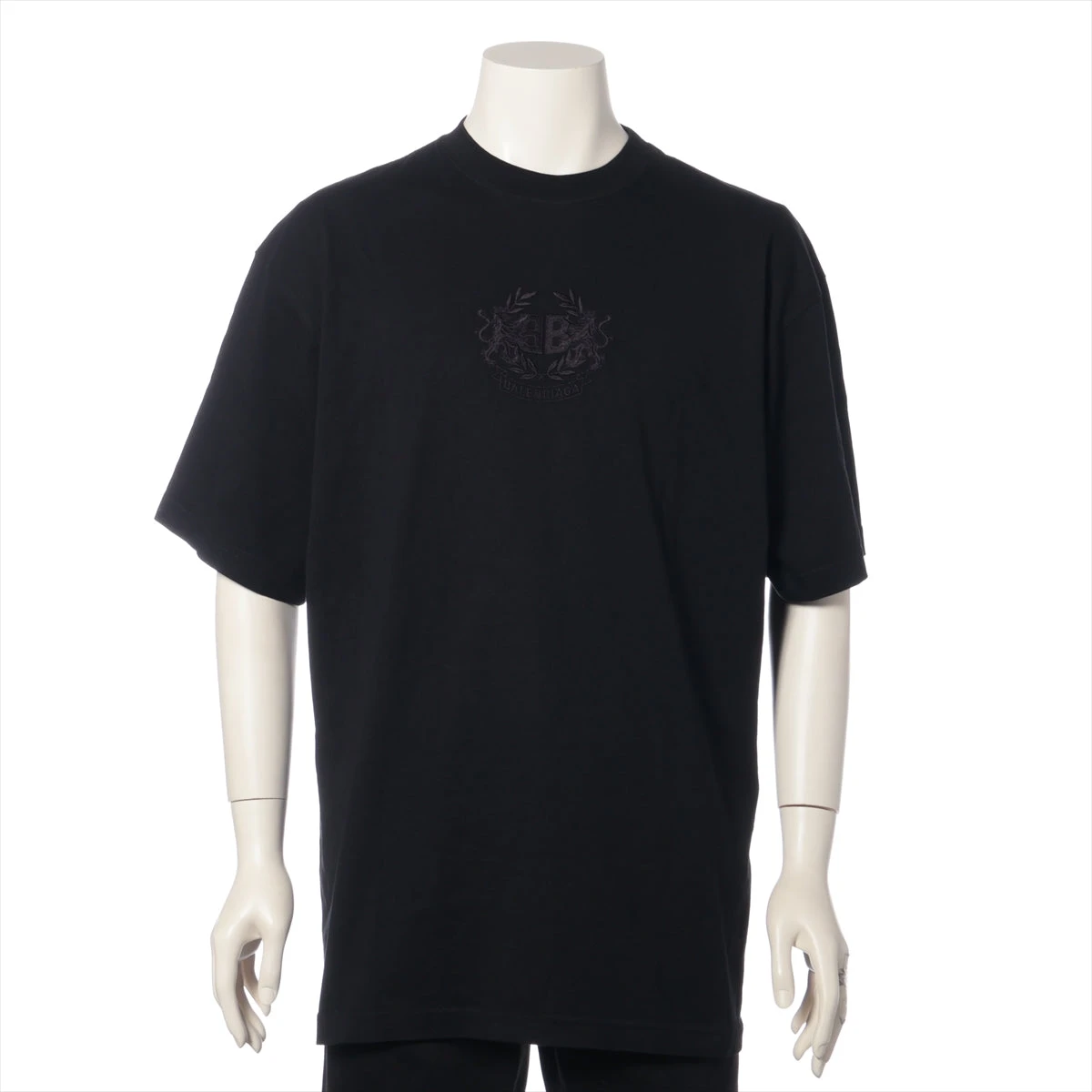 balenciaga ロゴ入り 半袖Tシャツ 黒　xs BALENCIAGA T-shirt Black Cotton Logo Print Crew Neck Short Sleeves