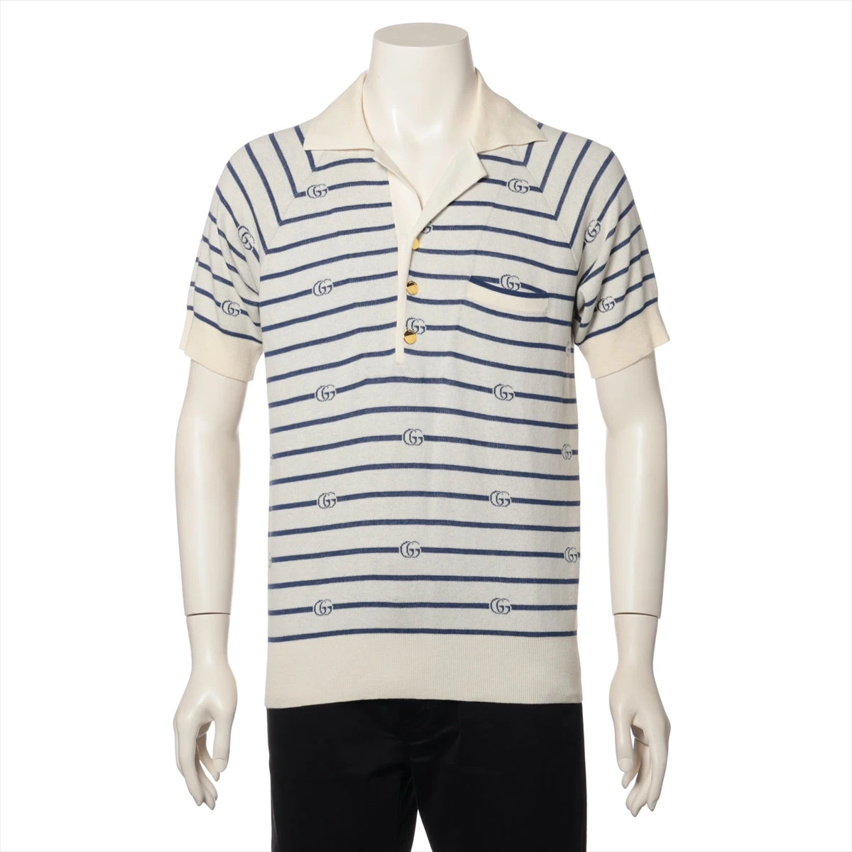Gucci（グッチ）ストライプ コットンポロセーター