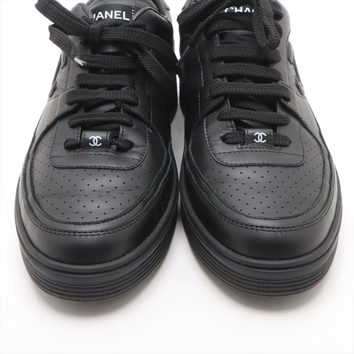 シャネル 23A スニーカー NEW CHANEL 23A Leather CC Sport Runner Lace Up Sneakers