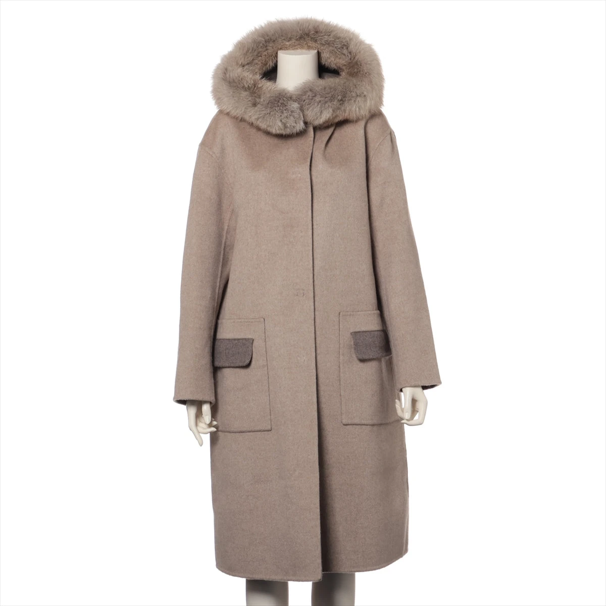 フォクシー カシミヤ コート 40 レディース ベージュ 37276 A3031433