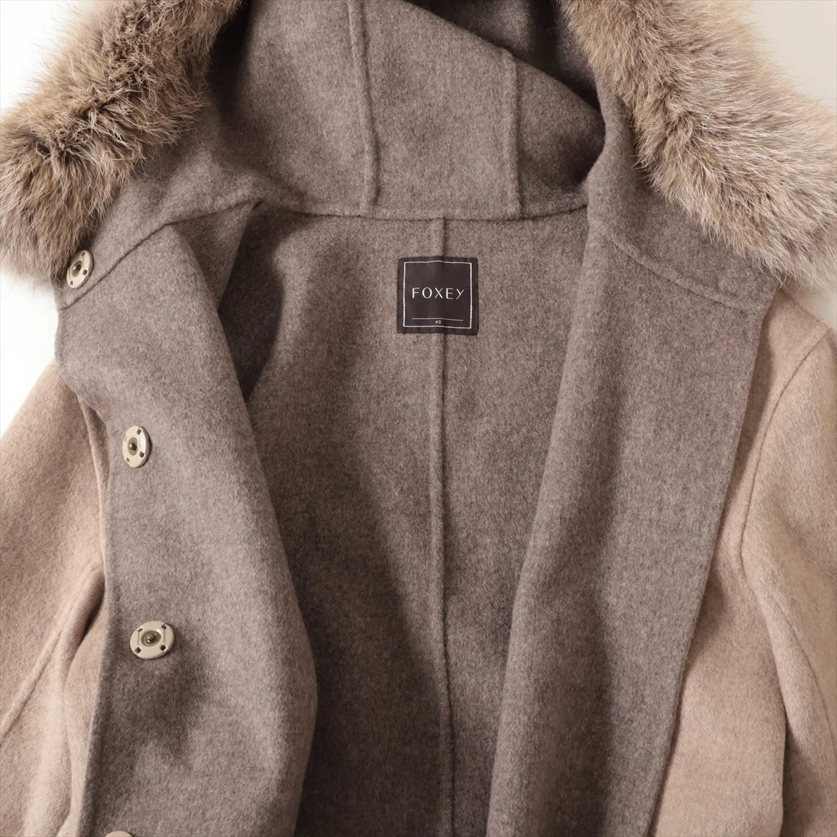 フォクシー カシミヤ コート 40 レディース ベージュ 37276 A3031433