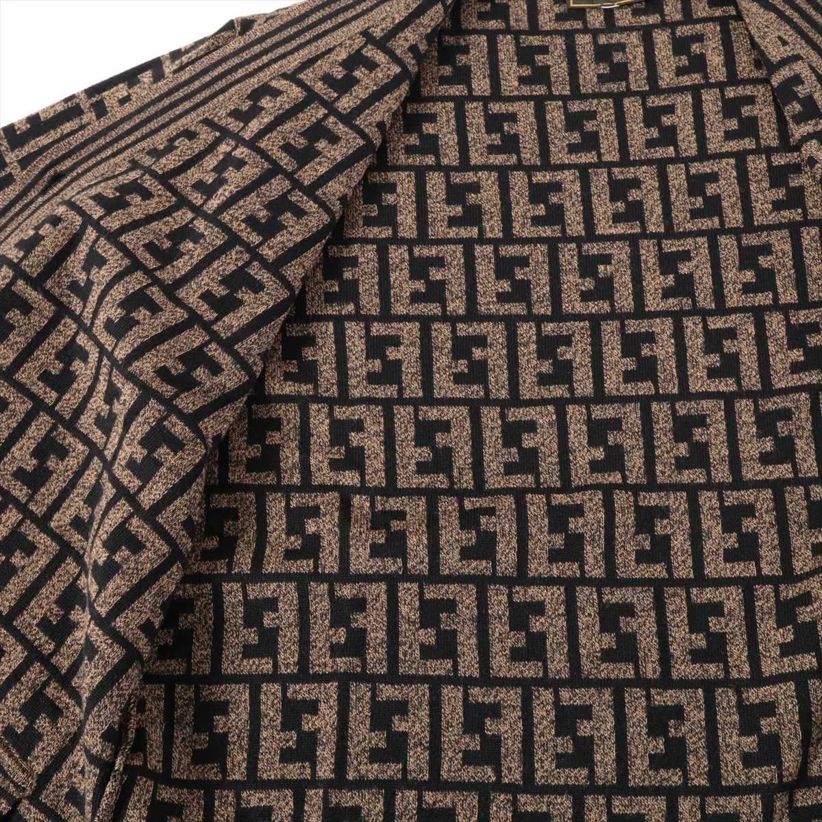 フェンディ ズッカ ウール カーディガン 44 レディース ブラック