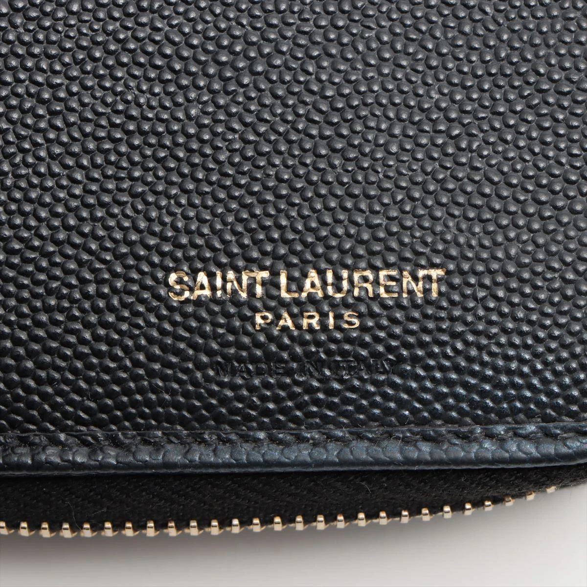 YSL サンローラン Vステッチ コンパクト 財布 ブラック