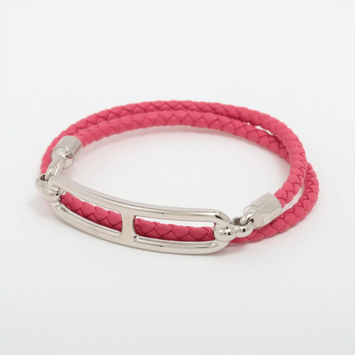 エルメス ルリ ドゥブルトゥール ブレスレット レザー ピンク AP083862