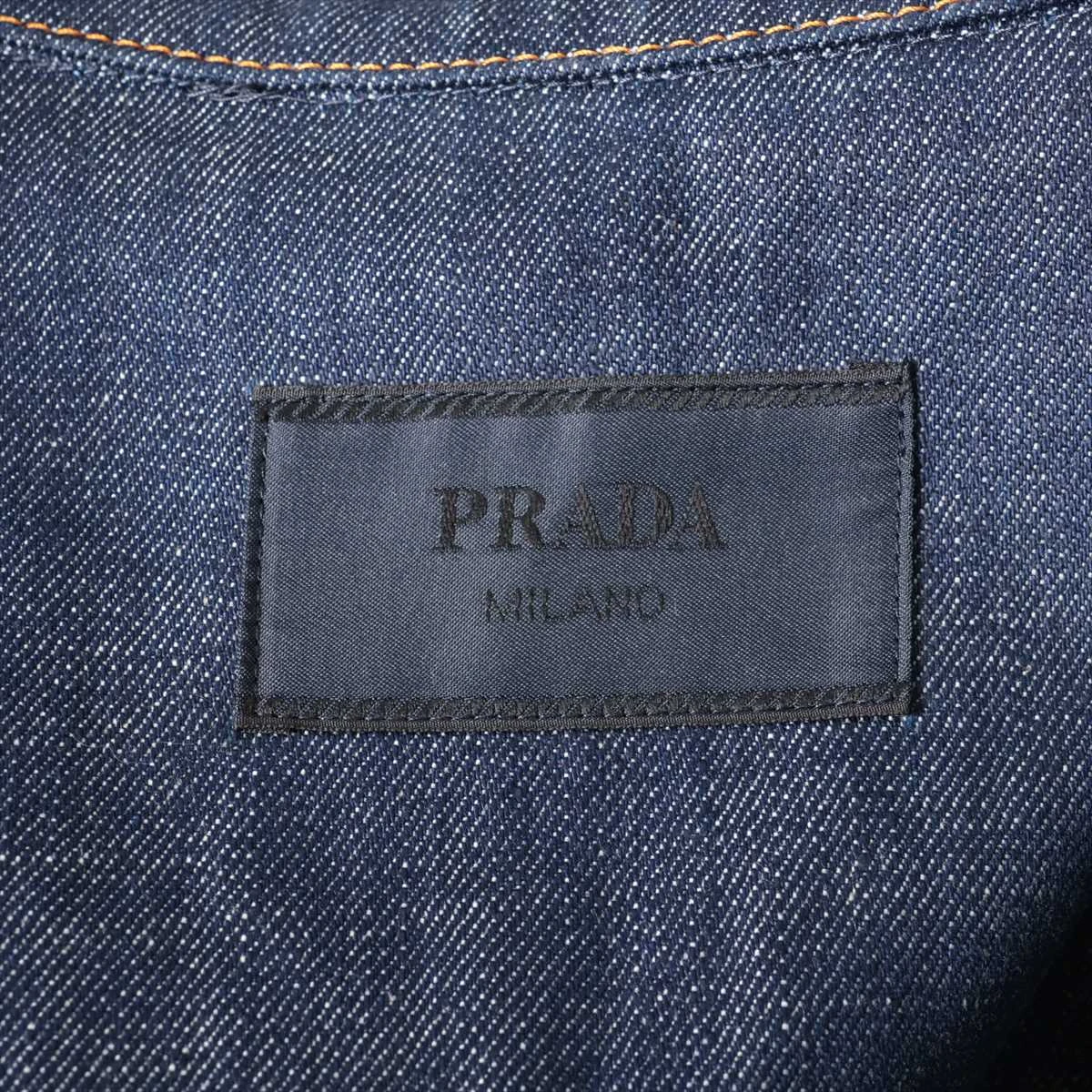 プラダ トライアングルロゴ 24年 コットン デニムシャツ XL