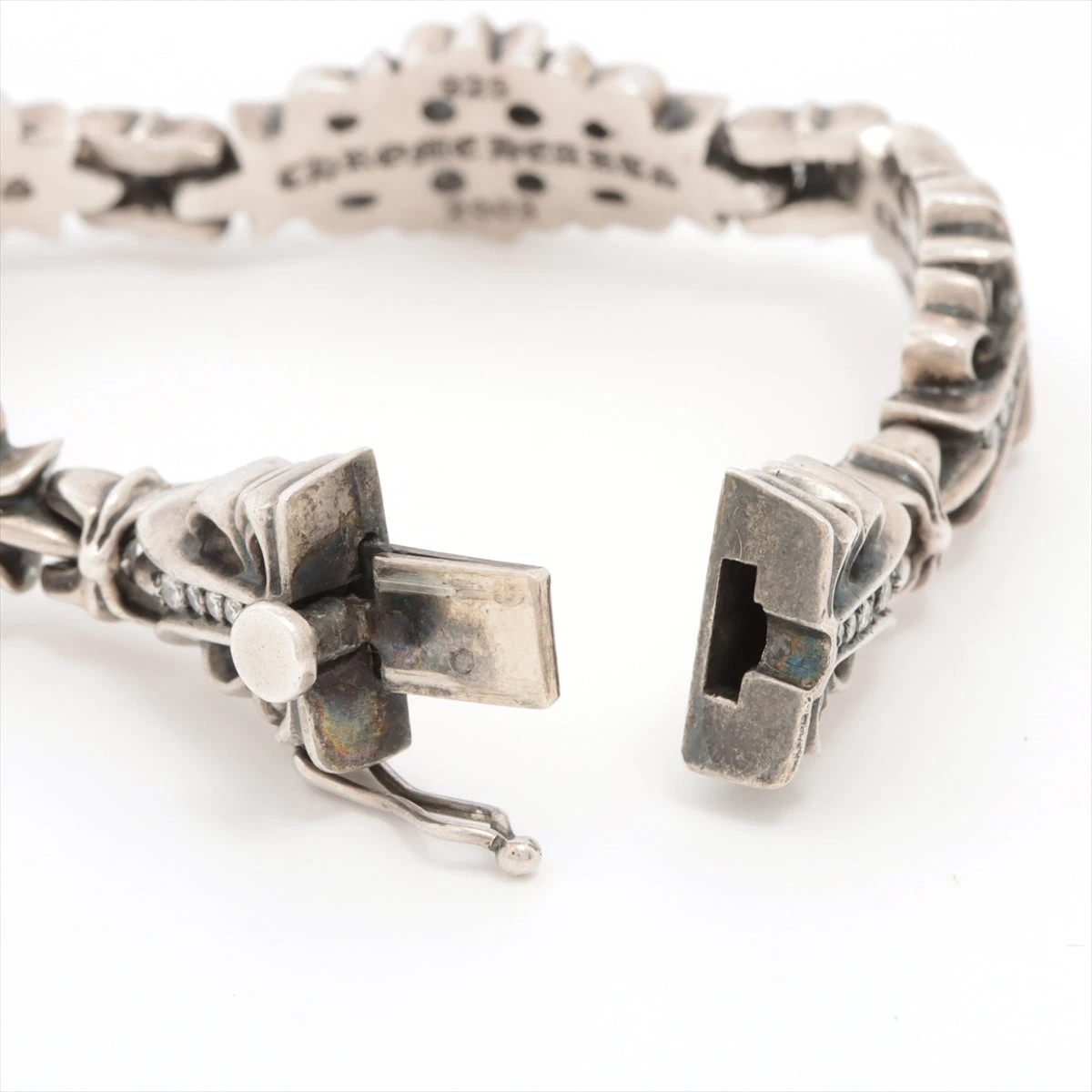 シルバー 925 /フローラルクロスリンクブレスレット クロムハーツ フローラルクロスリンク ブレスレット 925 50.8g