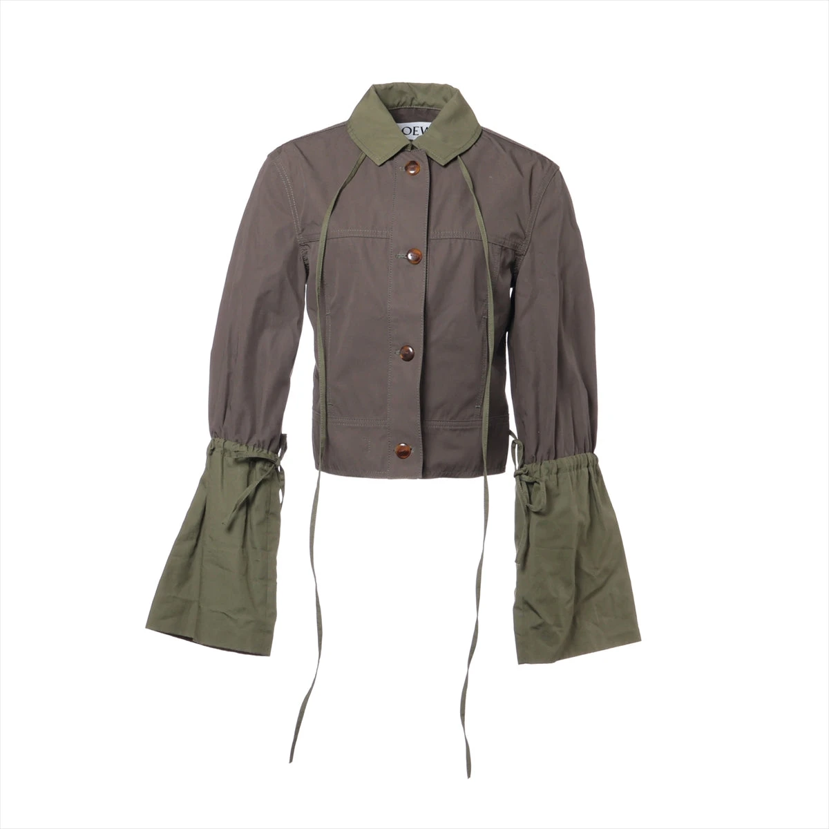 ロエベ コットン シャツ 36 レディース カーキ S540330X61 第三ボタン