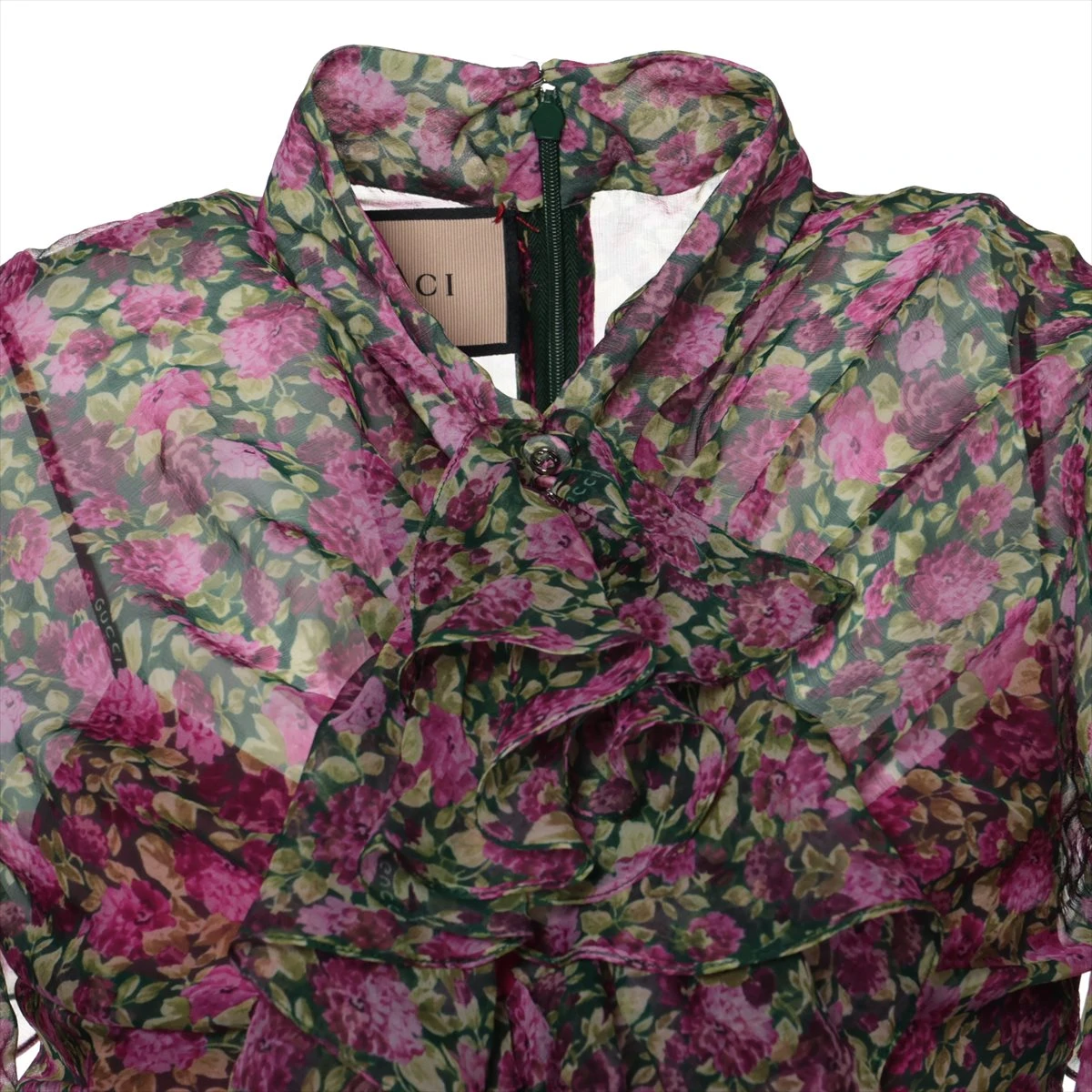 新品　グッチ　ワンピース　60 70 ドレス　ドレスワンピース　シルクワンピース Gucci モノグラム シルクドレス | ピンク | FARFETCH JP