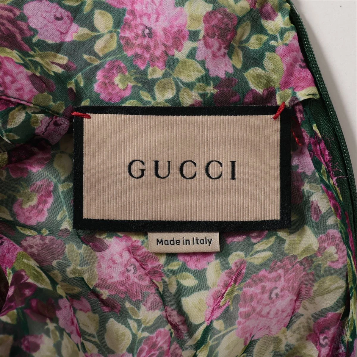 新品　グッチ　ワンピース　60 70 ドレス　ドレスワンピース　シルクワンピース GUCCI 【美品】グッチ アジサイ 花 柄 シルク ワンピース ミニ