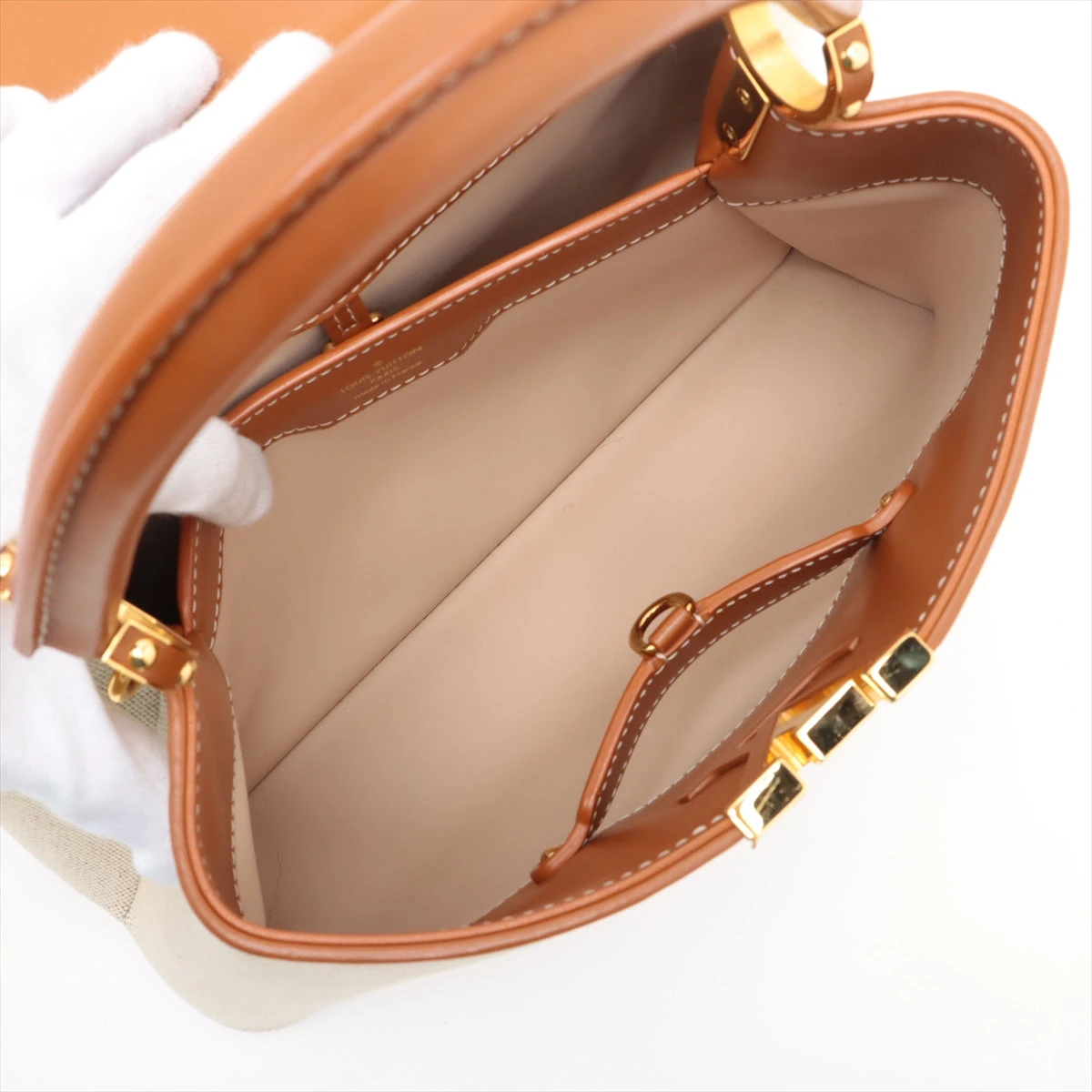 最終価格★ヴィトン パルナセア カプシーヌ MM M59969 ヴィトン パルナセア カプシーヌ MM M59969 ベージュxブラウン