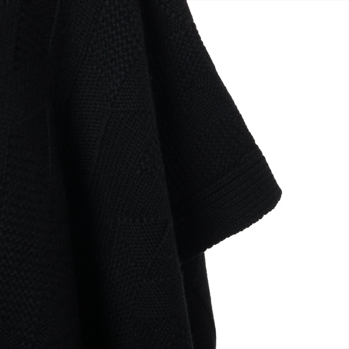 エルメス 24AW ウール ポンチョ 34 レディース ブラック 2904D3 H