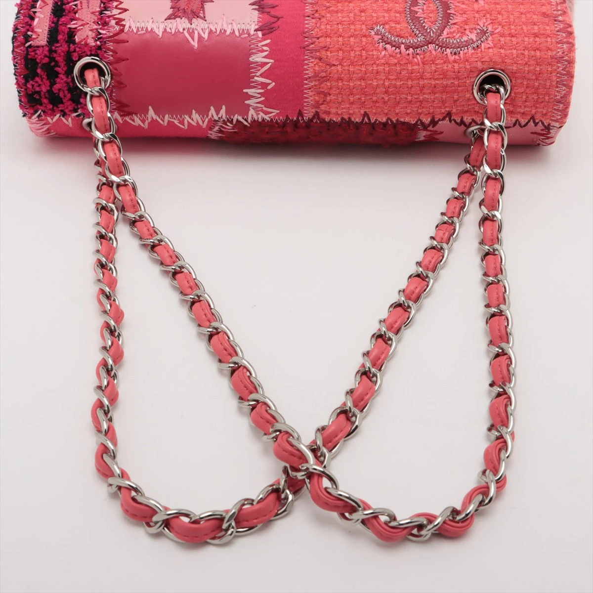 シャネル デカマトラッセ30 ラージ ツイード×レザー シングル