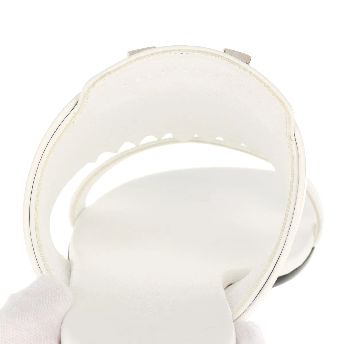 エルメス レザー サンダル 36 1/2 レディース ホワイト コラリア