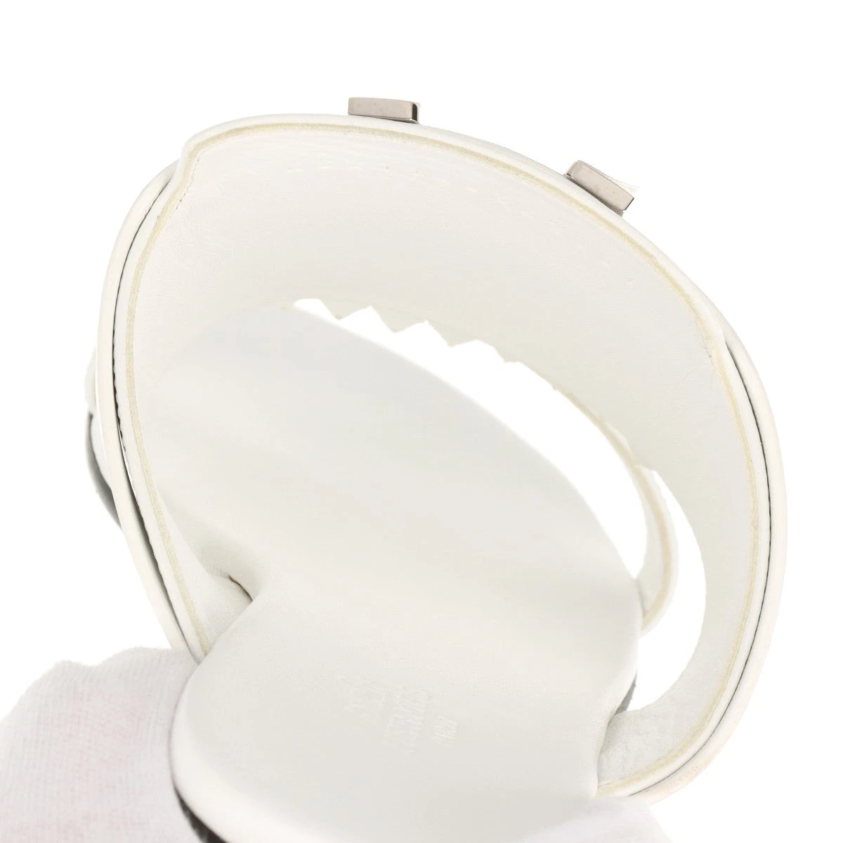 エルメス レザー サンダル 36 1/2 レディース ホワイト コラリア コン