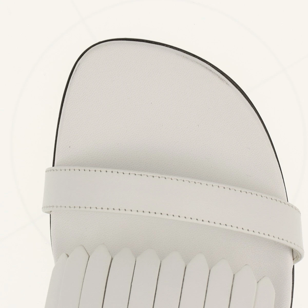 totominiエルメスフリンジ付きホワイトレザーサンダル 楽天市場