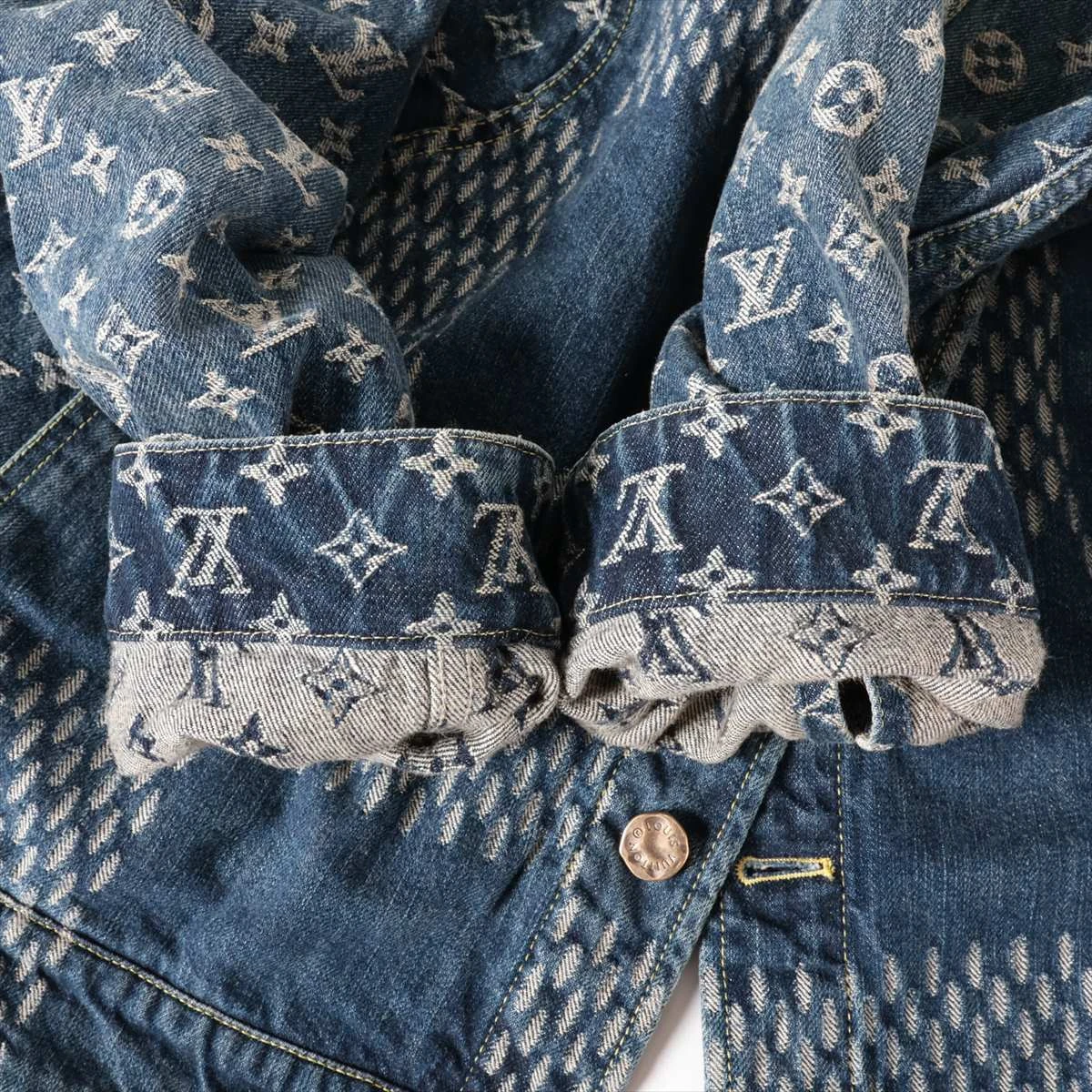 ヴィトン×NIGO コットン デニムジャケット 50 メンズ ブルー HJA10WUZC