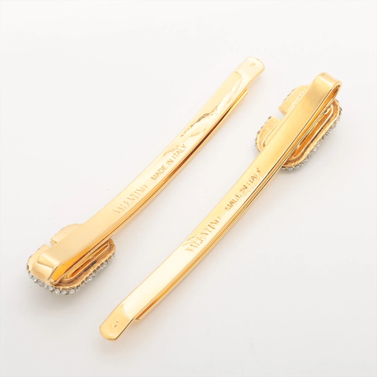 ヴァレンティノガラヴァーニ Vロゴ ヘアピン GP×ラインストーン