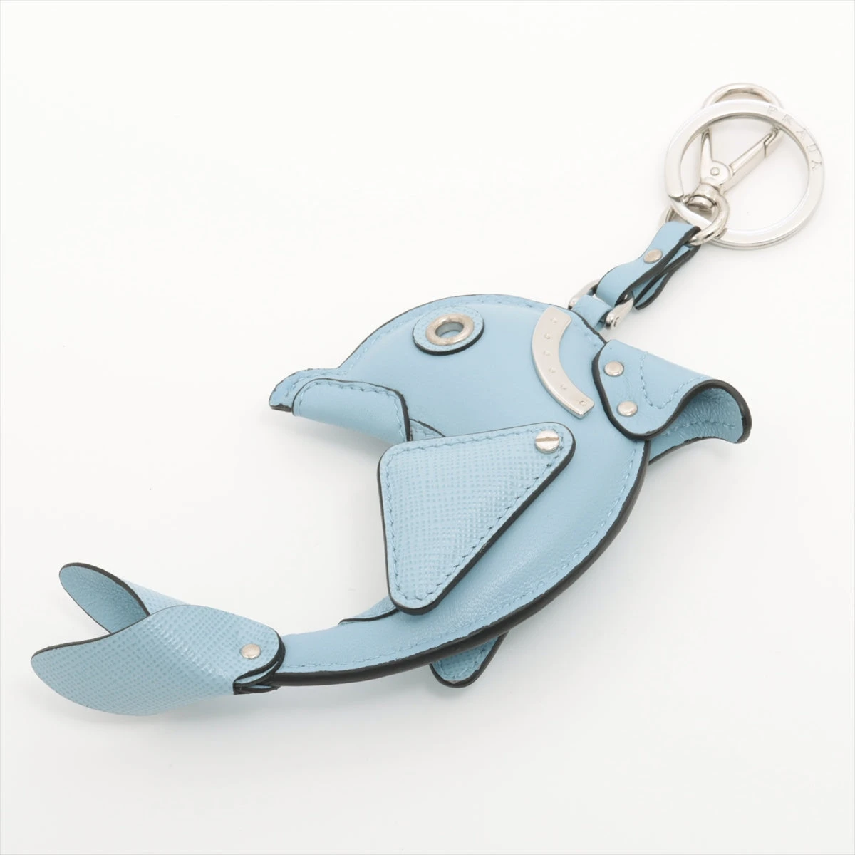 プラダ サフィアーノ チャーム レザー ライトブルー ドルフィン