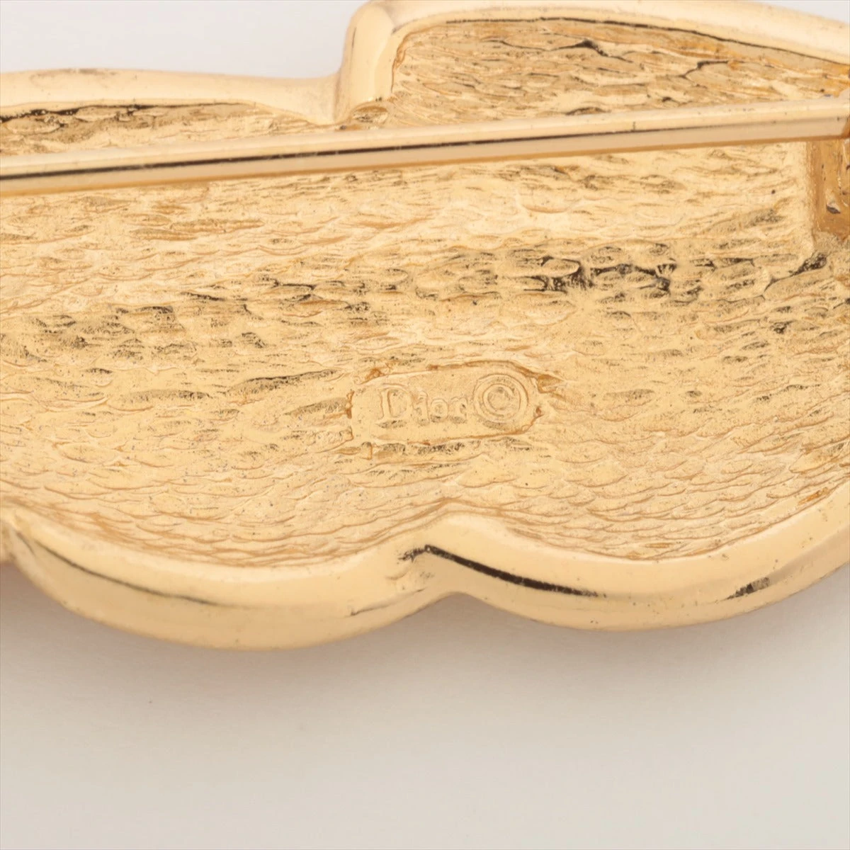 【美品】クリスチャンディオール パール ラインストーン ブローチ クリスチャンディオール フェザー ブローチ GP×ラインストーン