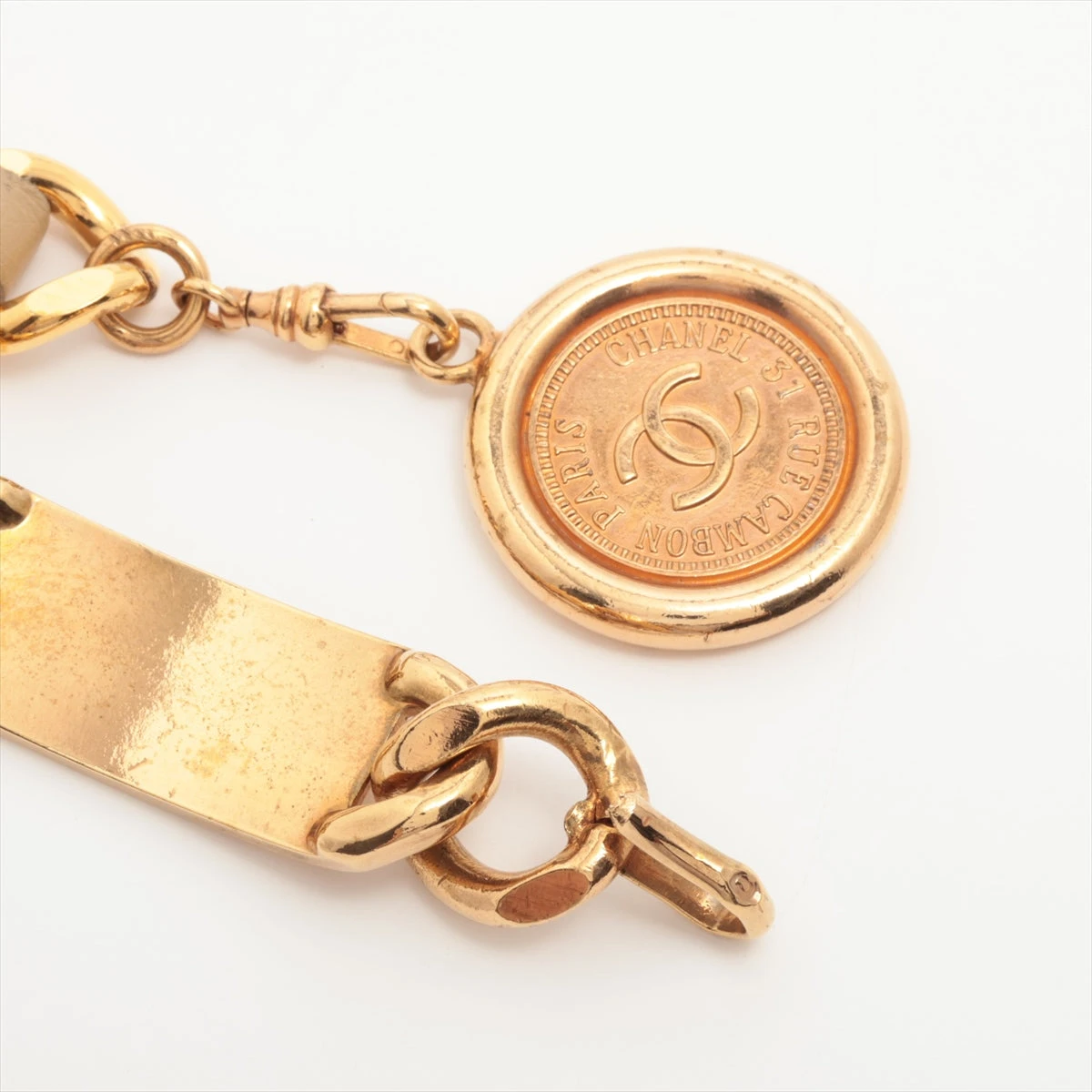 シャネル 31 RUE CAMBON チェーンベルト GP×革 ベージュ×ゴールド 