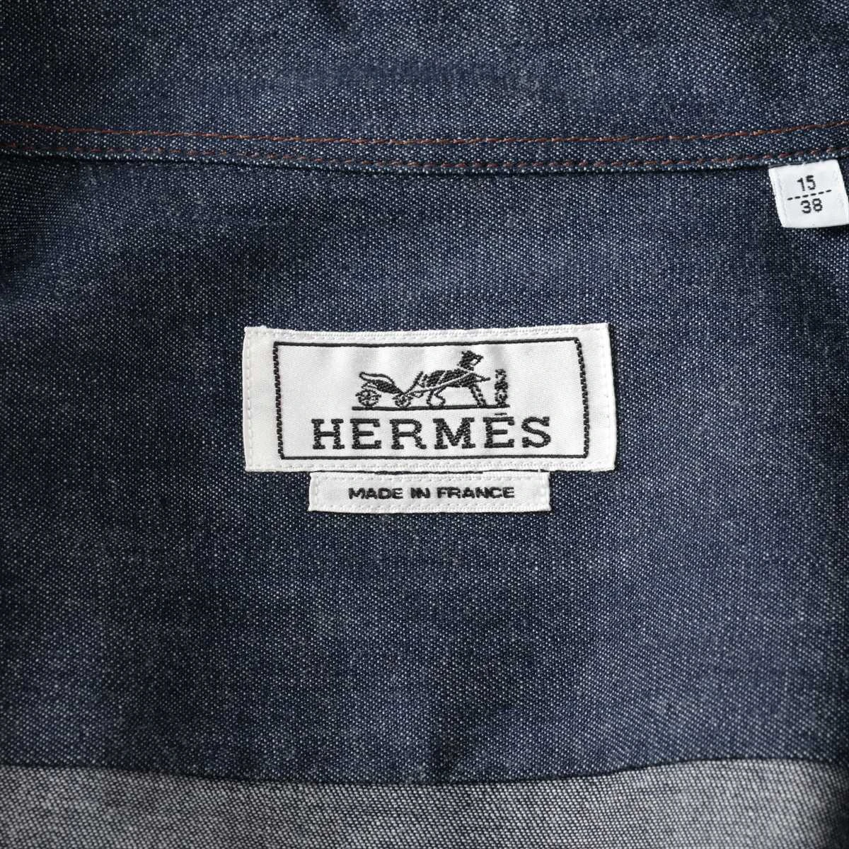 エルメス 23AW コットン デニムジャケット 15 メンズ ブルー セリエ