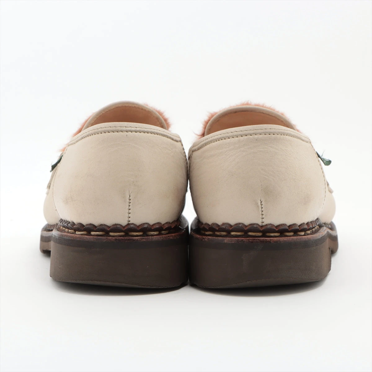 パラブーツ ファー×レザー ローファー 4 1/2 レディース ベージュ